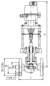 Клапан запорно-регулирующий односедельный 25ч945п DN 50 мм PN 16 кгс/см2