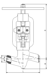 Клапан запорный 589-10-0 DN 10 мм PN 250 кгс/см2