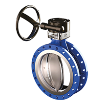 Flanged type butterfly valves with double offset. Image