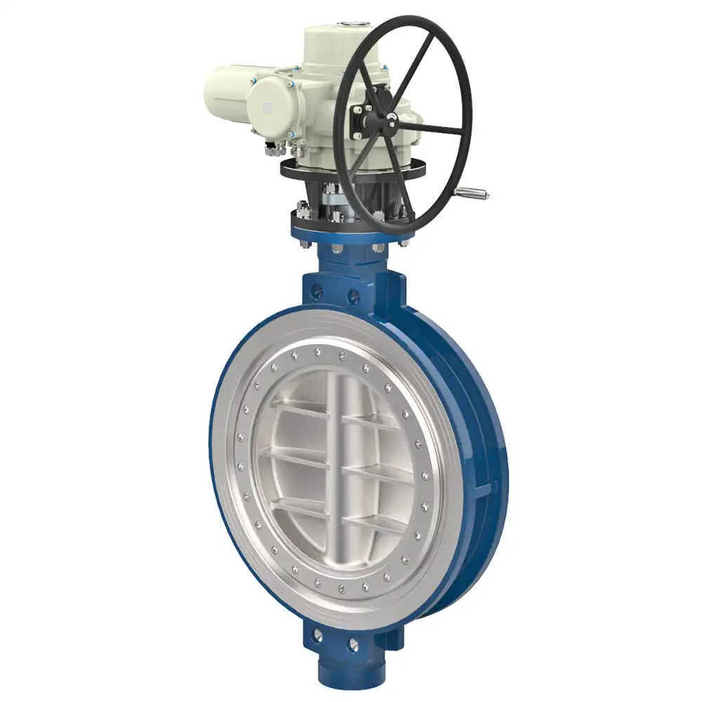 Затвор поворотный дисковый трехэксцентриковый межфланцевый ПА 924.900.10-04 (корпус - сталь коррозионностойкая CF8, диск - сталь 20Л, уплотнение - PTFE, направление рабочей среды - одностороннее) DN 900 мм PN 10 кгс/см2