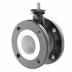 Затвор поворотный дисковый футерованный фланцевый ПА 244.250.16-05Ф  с голым штоком DN 250 мм PN 16 кгс/см2