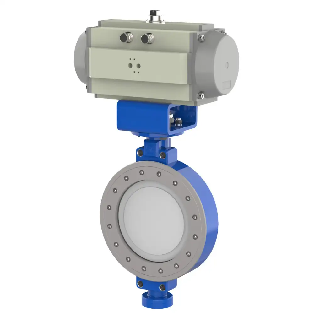 Затвор поворотный дисковый двухэксцентриковый межфланцевый ПА 454.600.10-02 (корпус - сталь 20Л, диск - сталь коррозионностойкая CF8M, уплотнение - PTFE) DN 600 мм PN 10 кгс/см2