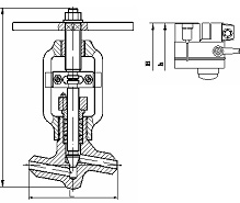 Клапан запорный 1с-12-5Э DN 50 мм PN 170 кгс/см2