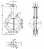 Wafer type butterfly valve and ductile iron disk and EPDM seat, DN500, PN10. PA300 series 