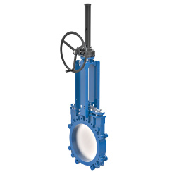Unidirectional knife gate valve with steel body and EPDM seat, DN700, PN10. PA540 series 