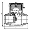 Затвор обратный поворотный 1208-250-О DN 250 мм PN 120 кгс/см2