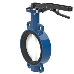 Wafer type butterfly valve and ductile iron disk and EPDM seat, DN50, PN16. PA300 series 