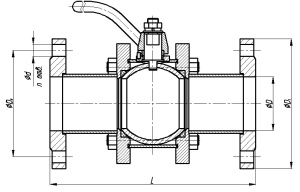 11нж01пф ball valve, DN32, PN16 