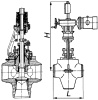 Клапан запорно-дроссельный угловой сальниковый 1034-300/300-Э DN 300/300 мм PN 71 кгс/см2