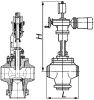 Клапан запорно-дроссельный угловой сальниковый 1115-300/350-Э DN 300/350 мм PN 78 кгс/см2