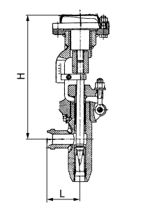 angle gland control valve, DN40, PN373 