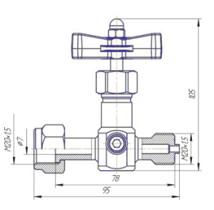 Клапан запорный ВИГ160Д-С1Б1Г DN 5 мм PN 160 кгс/см2