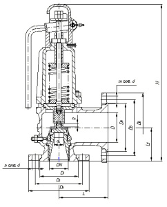 17с28нж spring-type safety valve, DN80, PN16 