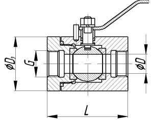 11нж01пм ball valve, DN20, PN16 