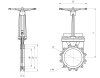 Задвижка шиберная межфланцевая ПА 522.100.10-01Ш (корпус - чугун GGG40, нож - нержавеющая сталь, уплотнение - EPDM, направление рабочей среды - двухстороннее, рабочее давление 10 кгс/см2) с штурвалом DN 100 мм PN 10 кгс/см2