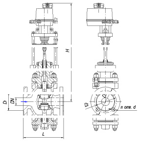 25ч940нж double-seat control valve, DN50, PN16 