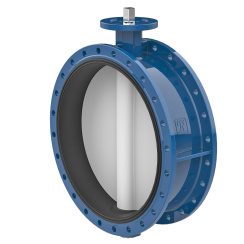 Flanged type butterfly valve with stainless-steel body and bronze disk and NBR seat, DN500, PN16. PA300 series bare stem