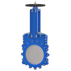 Bidirectional knife gate valve with demountable body with steel body and EPDM seat, DN250, PN10. PA530 series 
