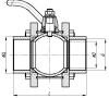 Кран шаровой запорный 11нж01пм DN 65/50 мм PN 40 кгс/см2