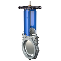 Bidirectional knife gate valve with demountable body with steel body and EPDM seat, DN100, PN10. PA530 series 