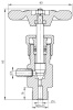 Клапан запорный 1213-6-0 DN 6 мм PN 100 кгс/см2