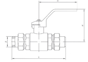 ball valve, DN6, PN16 