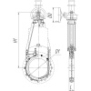Bidirectional knife gate valve with polyurethane seat with steel body, DN700, PN10. PA560 series reducer