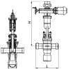 Клапан запорно-дроссельный угловой сальниковый 890-100/200-Э DN 100/200 мм PN 68 кгс/см2