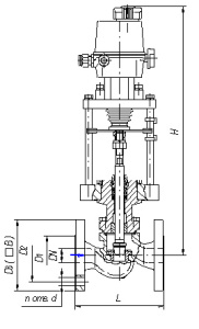 25ч945нж singe-seat control valve, DN100, PN16 
