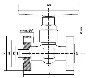 Клапан запорный 15с68нж-ХЛ DN 15 мм PN 40 кгс/см2