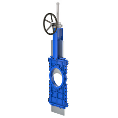 Knife gate valve with through knife with stainless-steel + molybdenum body and metal-on-metal seat, DN1200, PN10. PA510 series 