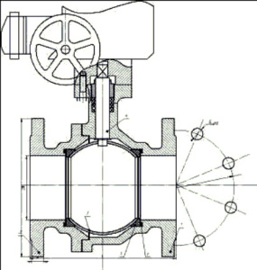 11ч937п flanged ball valve, DN100, PN16 