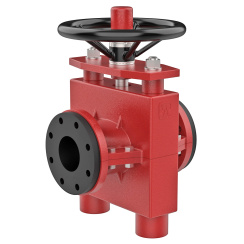 Reinforced pinch valve with ductile-iron body and natural rubber seat, DN200, PN10. PA820 series 