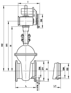 Задвижка клиновая литая 30с964нж DN 1000 мм PN 25 кгс/см2