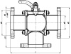 Кран шаровой трехходовой запорный 11лс03пф DN 50 мм PN 16 кгс/см2